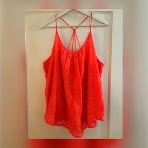 Lucky Brand Neon Orange Strap Top